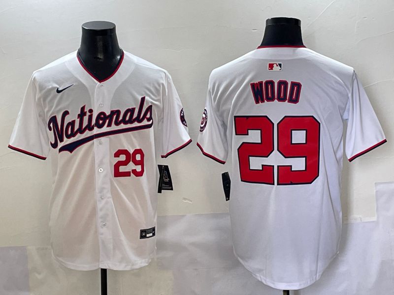 Men 2025 Washington Nationals #29 Wood White Game Nike MLB Jersey style 2->washington nationals->MLB Jersey